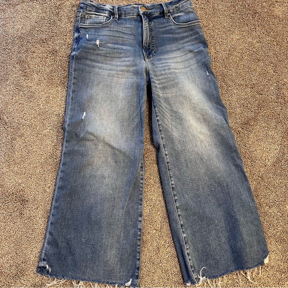 Kut from the Kloth Denim - Kut from the Kloth Blue Distressed Wide-Leg Jeans
